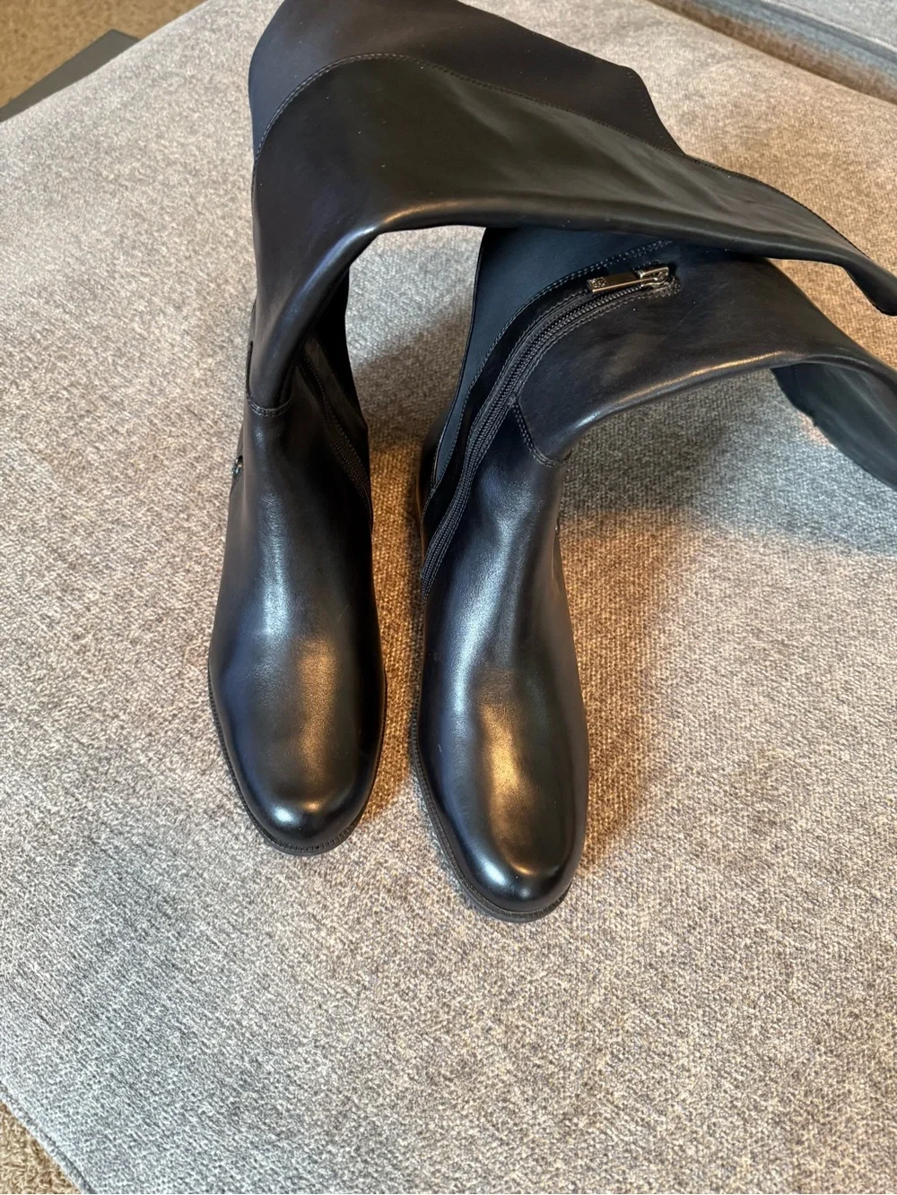 Anne Klein Black Over-the-Knee Riding Boots with Side Zip